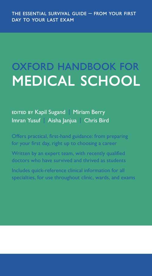 Book cover of Oxford Handbook for Medical School (Oxford Medical Handbooks)
