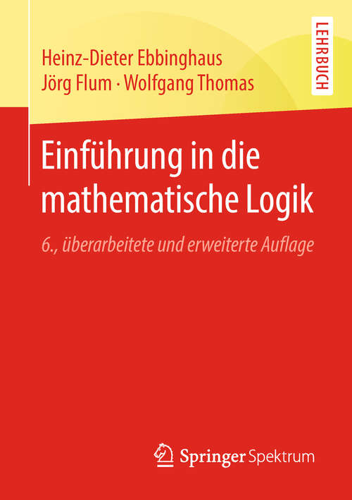 Book cover of Einführung in die mathematische Logik (6. Aufl. 2018)