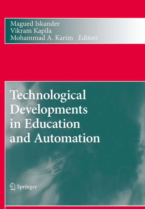 Book cover of Technological Developments in Education and Automation (2010)