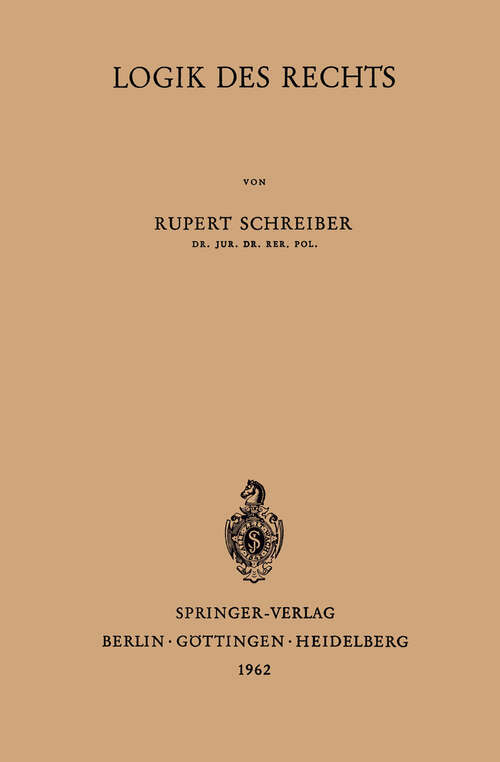 Book cover of Logik des Rechts (1962)