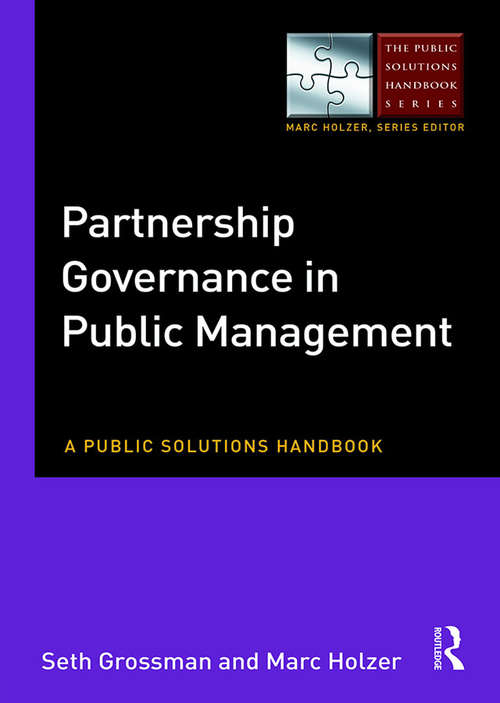 Book cover of Partnership Governance in Public Management: A Public Solutions Handbook (The Public Solutions Handbook Series)