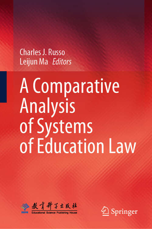 Book cover of A Comparative Analysis of Systems of Education Law (2024)