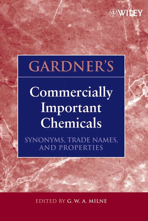 Book cover of Gardner's Commercially Important Chemicals: Synonyms, Trade Names, and Properties