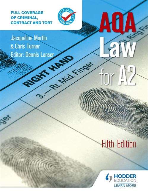 Book cover of AQA Law for A2 (5th edition) (PDF)