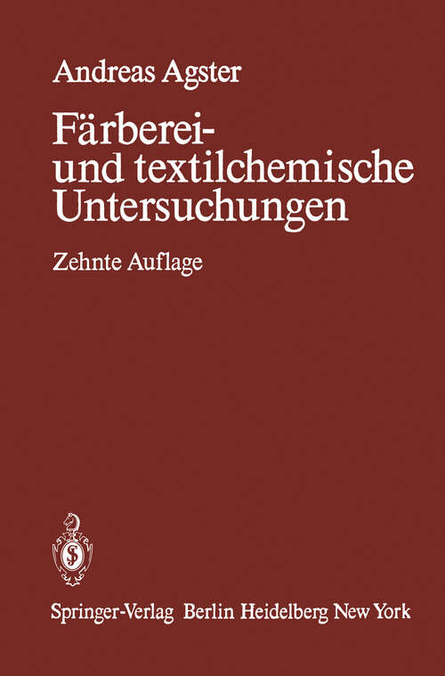 Book cover of Färberei- und textilchemische Untersuchungen (10. Aufl. 1967)