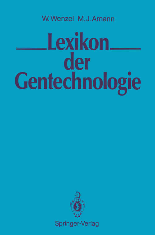 Book cover of LEXIKON der Gentechnologie (1991)