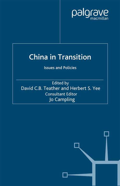 Book cover of China in Transition: Issues and Policies (1999)