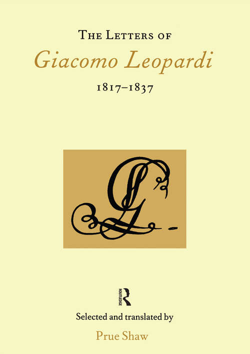 Book cover of The Letters of Giacomo Leopardi 1817-1837