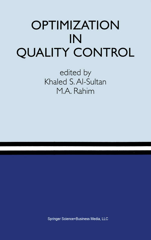 Book cover of Optimization in Quality Control (1997)