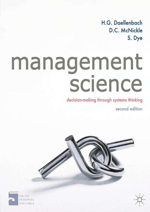 Book cover of Management Science: Decision-making through systems thinking (2nd ed. 2012)