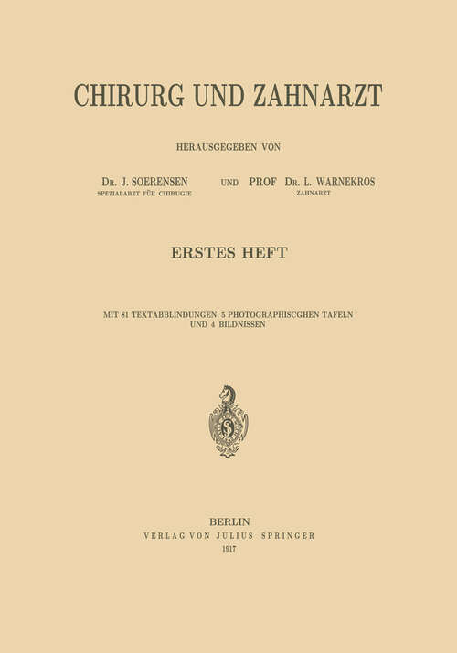 Book cover of Chirurg und Zahnarzt (1917)