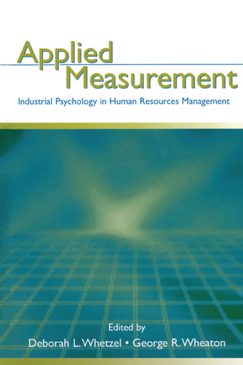 Book cover of Applied Measurement: Industrial Psychology in Human Resources Management