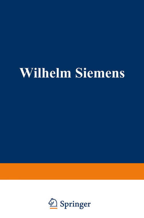 Book cover of Wilhelm Siemens (1890)