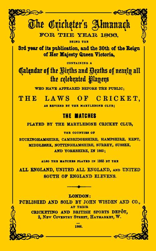 Book cover of Wisden Cricketers' Almanack 1866