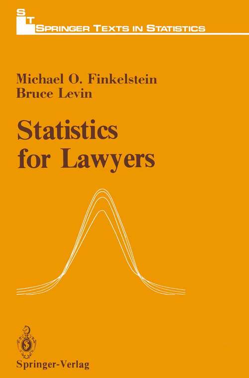Book cover of Statistics for Lawyers (1990) (Springer Texts in Statistics)