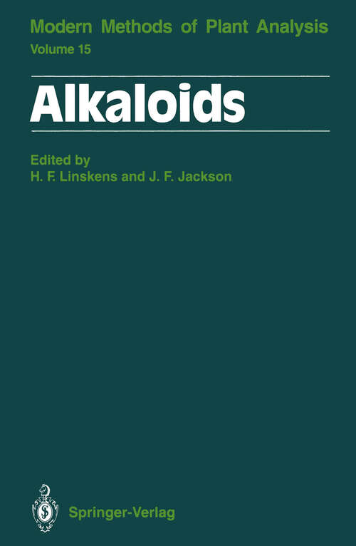Book cover of Alkaloids (1994) (Molecular Methods of Plant Analysis #15)