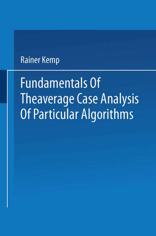 Book cover of Fundamentals of the Average Case Analysis of Particular Algorithms (1984)
