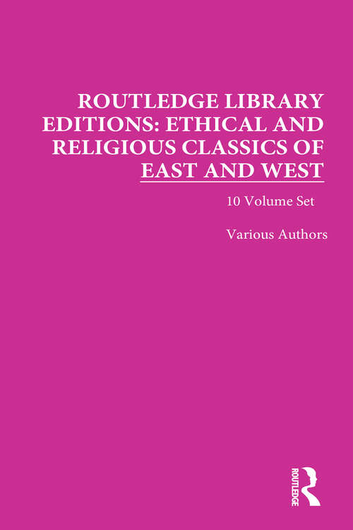 Book cover of Ethical and Religious Classics of East and West