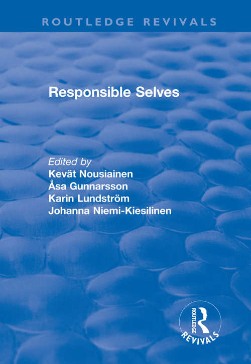 Book cover of Responsible Selves (Routledge Revivals)