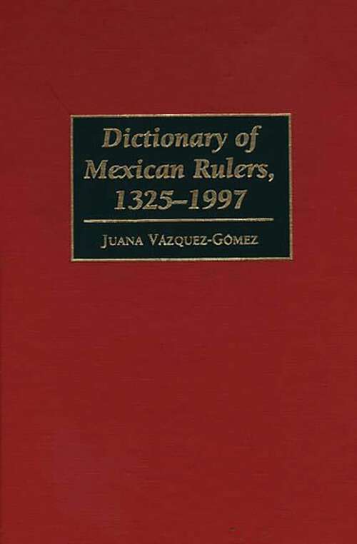 Book cover of Dictionary of Mexican Rulers, 1325-1997