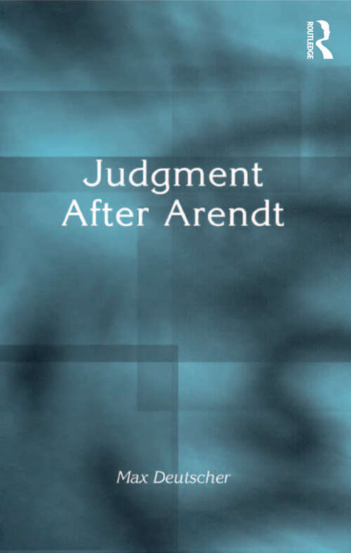 Book cover of Judgment After Arendt