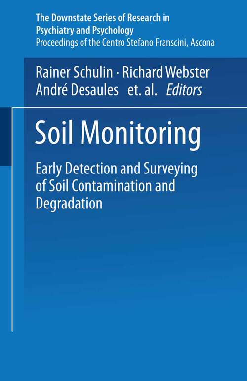 Book cover of Soil Monitoring: Early Detection and Surveying of Soil Contamination and Degradation (1993) (Monte Verita)