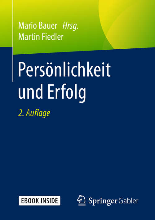 Book cover of Persönlichkeit und Erfolg (2. Aufl. 2018)