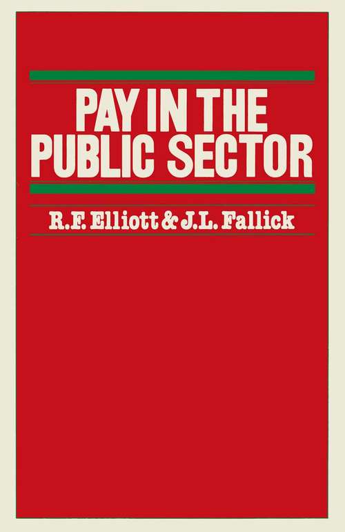 Book cover of Pay in the Public Sector (1st ed. 1981)