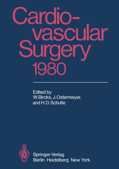 Book cover of Cardiovascular Surgery 1980: Proceedings of the 29th International Congress of the European Society of Cardiovascular Surgery (1981)