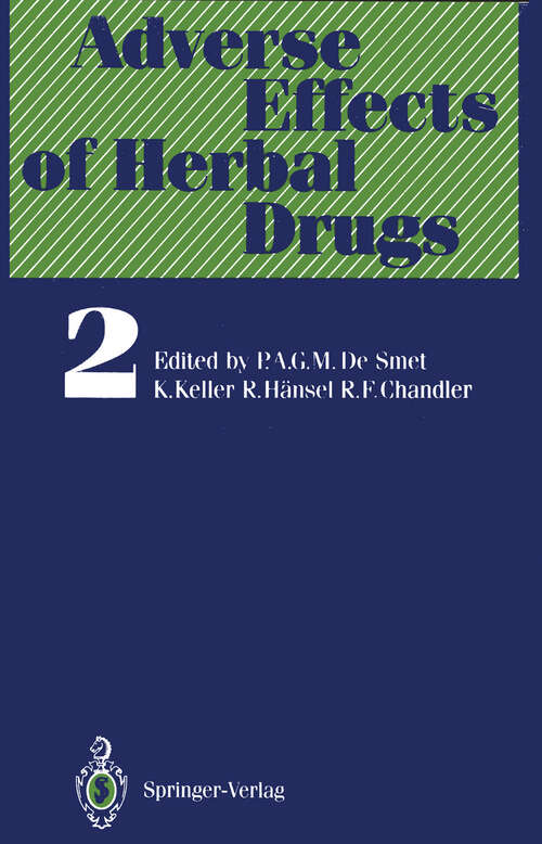 Book cover of Adverse Effects of Herbal Drugs 2 (1993) (Adverse Effects of Herbal Drugs #2)
