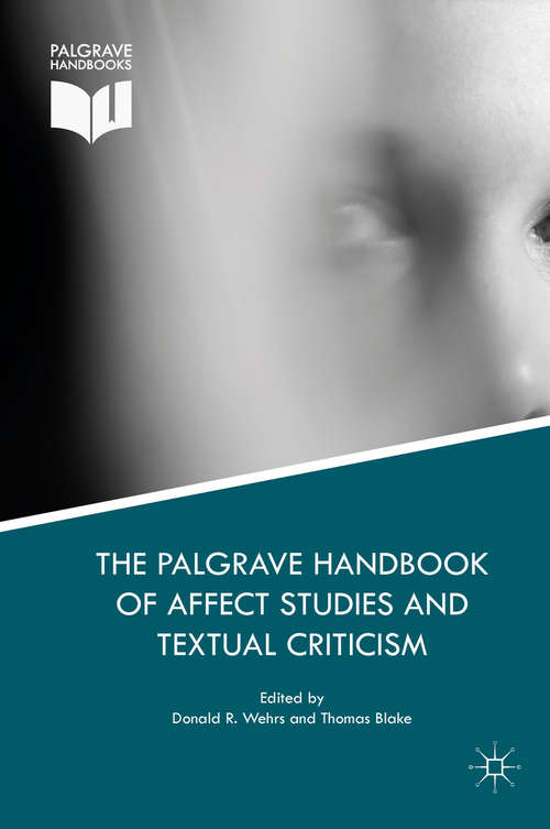 Book cover of The Palgrave Handbook of Affect Studies and Textual Criticism