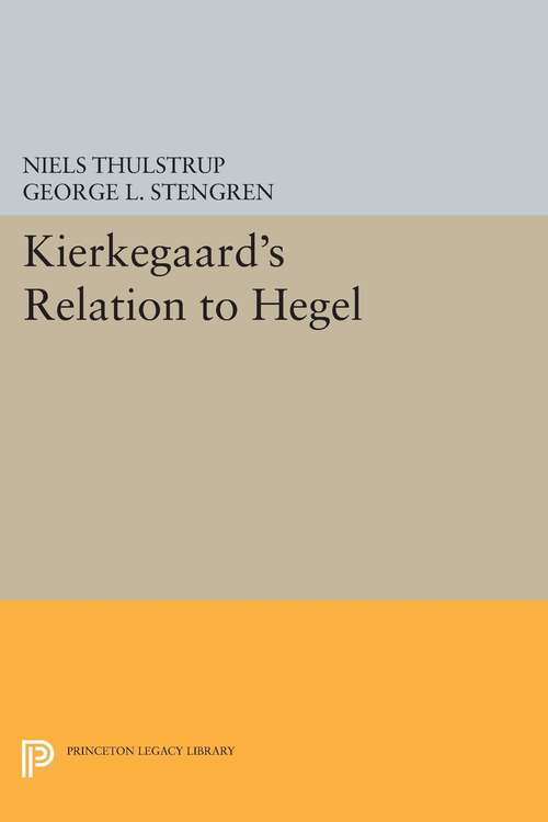 Book cover of Kierkegaard's Relation to Hegel