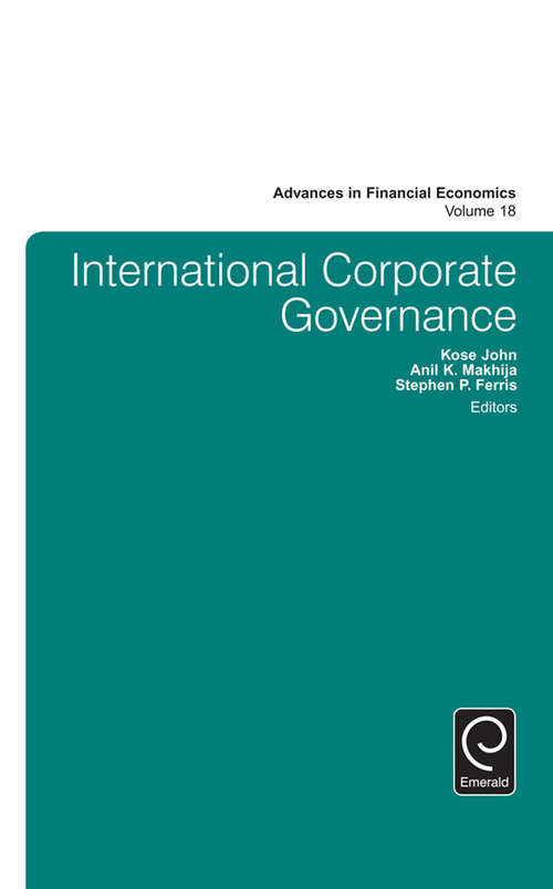 Book cover of International Corporate Governance (Advances in Financial Economics #18)