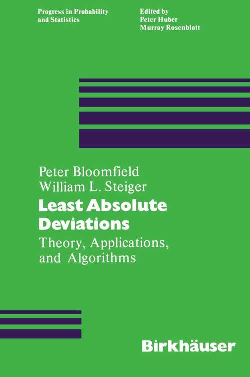 Book cover of Least Absolute Deviations: Theory, Applications and Algorithms (1983) (Progress in Probability #6)