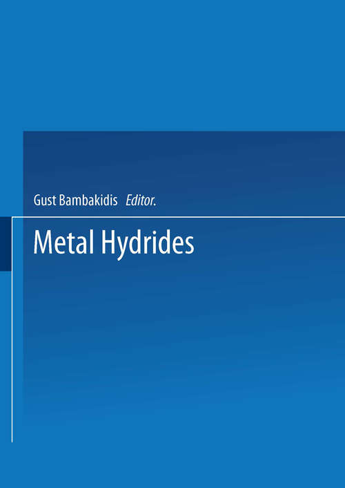 Book cover of Metal Hydrides (1981) (Nato Science Series B: #76)