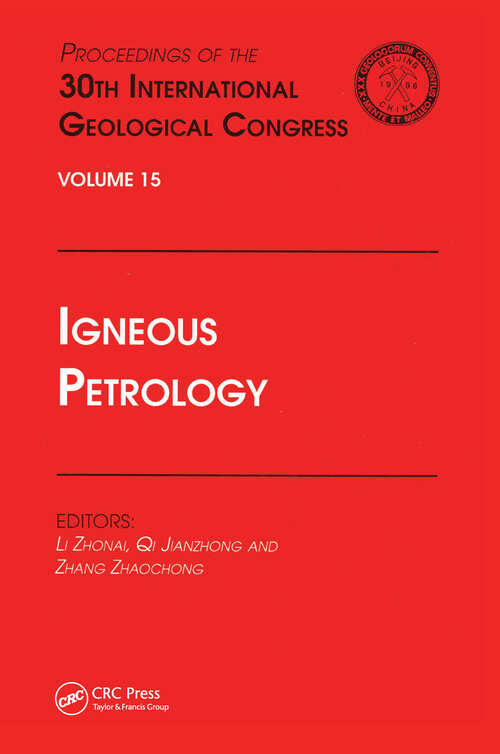 Book cover of Igneous Petrology: Proceedings of the 30th International Geological Congress, Volume 15