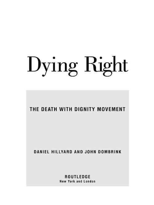 Book cover of Dying Right: The Death with Dignity Movement
