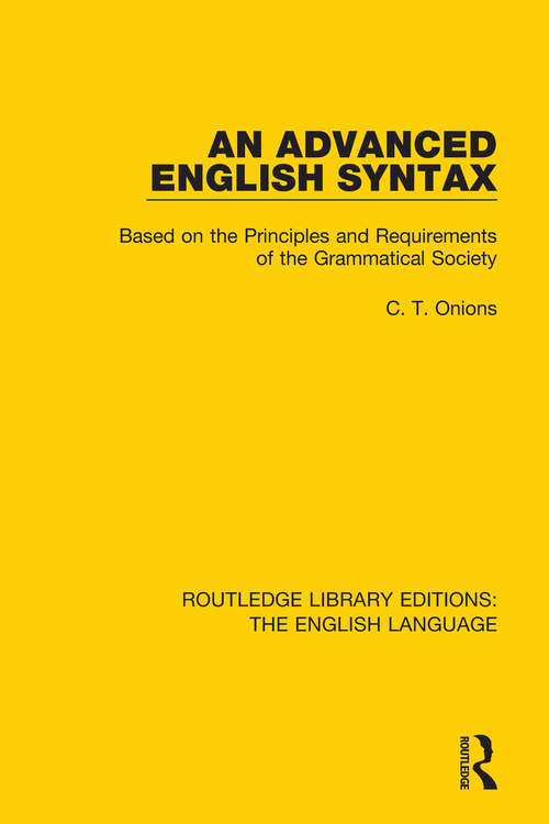 Book cover of Routledge Library Editions: The English Language (Routledge Library Editions: The English Language)