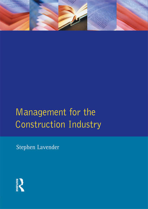 Book cover of Management for the Construction Industry