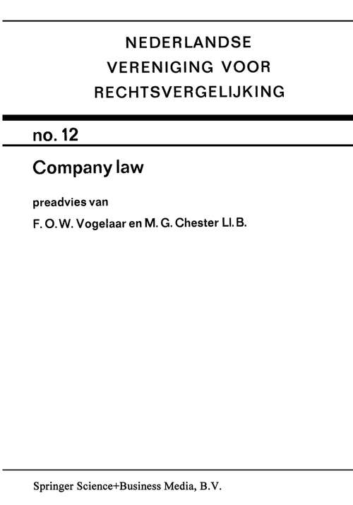 Book cover of Company Law: A comparative Review (1973)