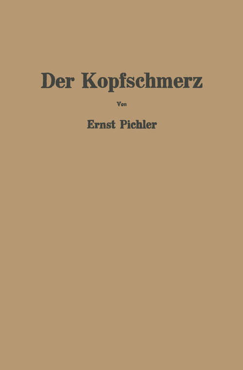 Book cover of Der Kopfschmerz (1952)