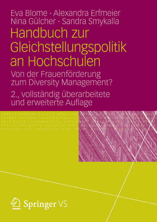 Book cover of Handbuch zur Gleichstellungspolitik an Hochschulen: Von der Frauenförderung zum Diversity Management? (2. Aufl. 2014)