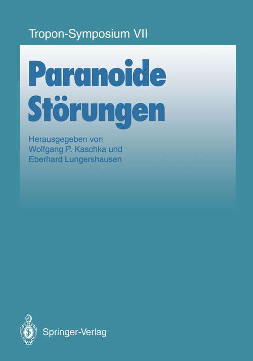 Book cover of Paranoide Störungen (1992) (Bayer-ZNS-Symposium #7)