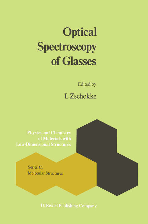 Book cover of Optical Spectroscopy of Glasses (1986) (Physics and Chemistry of Materials with C: #1)