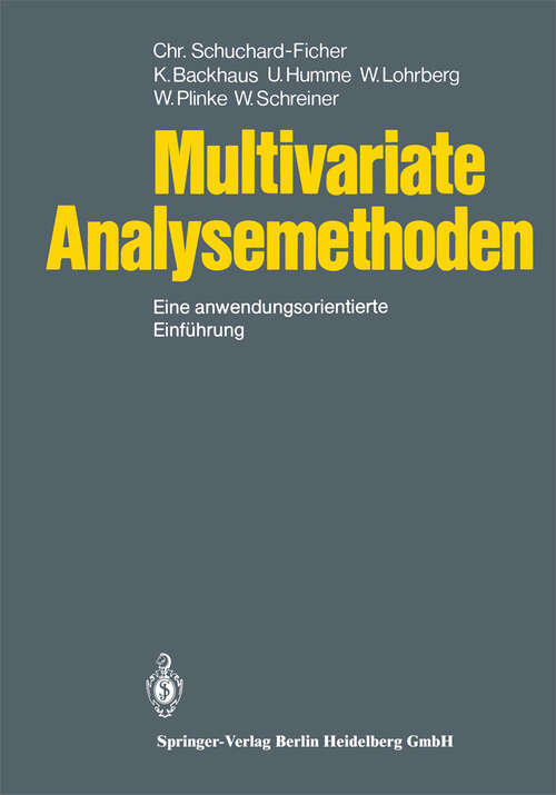Book cover of Multivariate Analysemethoden: Eine anwendungsorientierte Einführung (1980)