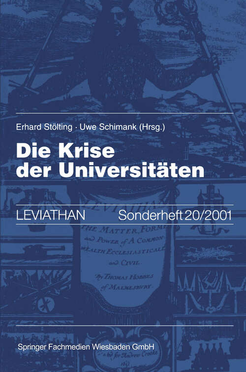 Book cover of Die Krise der Universitäten (2001) (Leviathan Sonderhefte #20)
