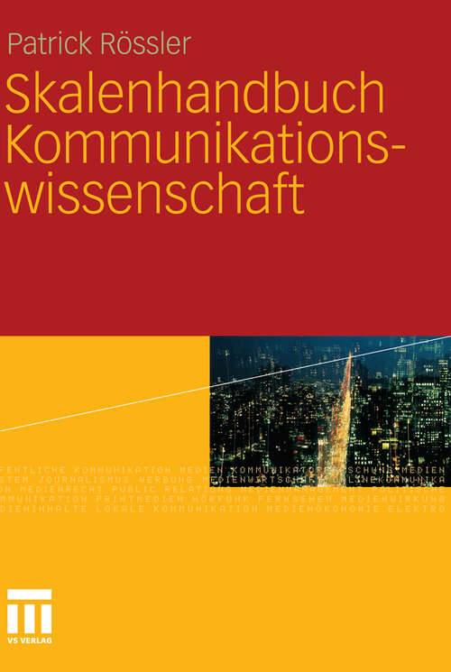 Book cover of Skalenhandbuch Kommunikationswissenschaft (2011)