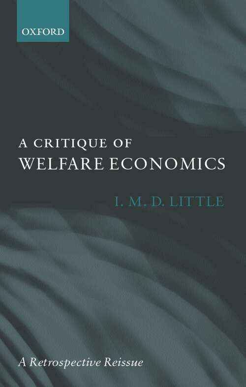Book cover of A Critique of Welfare Economics