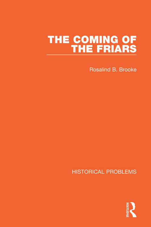 Book cover of The Coming of the Friars