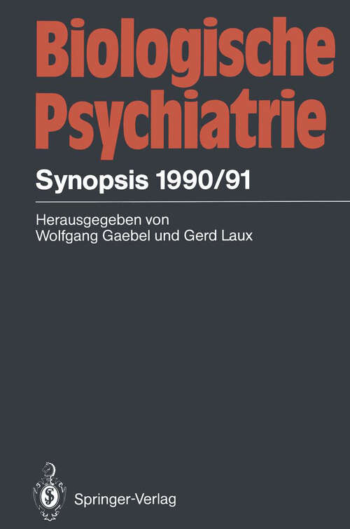 Book cover of Biologische Psychiatrie: Synopsis 1990/91 (1992)